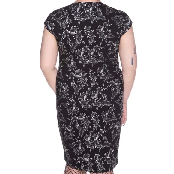 Killstar vintage style pencil dress with skulls sz 3X NWT - Picture 2 of 7